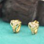 Premium Gold Plated Filigree Huggie Hoop Earrings – Elegant Dangle Design - Buy Online at Alikart