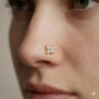 Premium Gold plated Flower Labret Flat Back Piercing Stud earrings Combo Pack of 3 PCS - Buy Online at Alikart
