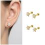 Premium Gold Plated Flower Stud Earrings – Comfortable Flat Back Combo Pack - Buy Online at Alikart