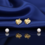 Premium Gold Plated Heart Leaf Stud Earrings – Elegant Everyday Wear - Buy Online at Alikart