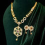 Premium Gold Plated Hexagon Pendant Necklace – Elegant Stone Set - Buy Online at Alikart