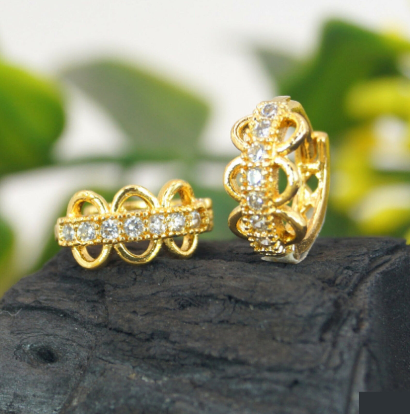 Gold Plated Huggie Hoop Earrings – Elegant Dangler Design