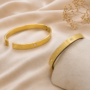 Premium Gold Plated Kada Bracelet for Men and Women with Om Design and Stylish Finish - Buy Online at Alikart