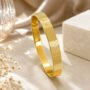 Premium Gold Plated Kada Bracelet for Women with Minimal Engraved Design and Premium Finish - Buy Online at Alikart