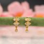 Premium Gold Plated Peacock & Swan Dangle Huggie Hoop Earrings – Elegant CZ Set - Buy Online at Alikart