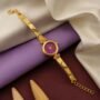 Premium Gold Plated Purple Dial Bracelet Watch With Elegant Design For Women And Girls - Buy Online at Alikart