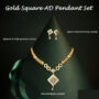 Premium Gold Plated Square Pendant Necklace Set – Elegant Filigree Design - Buy Online at Alikart