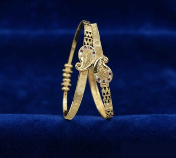 Gold Plated Stylish Bracelet for Women with Peacock Design and Elegant Stone Work