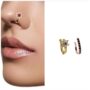 Premium Gold Tone Fake Nose Ring – Black CZ Clip-On, No Piercing Needed - Buy Online at Alikart