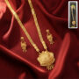 Premium Gold-Tone Traditional Necklace Set – Ornamental Pendant & Earrings - Buy Online at Alikart
