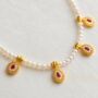 Premium Golden-Plated Pearl Dokiya Necklace – Ruby Red & CZ Charm Short Mala (IMITATION JEWELLERY) - Buy Online at Alikart