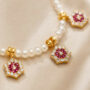 Premium Golden-Plated Pearl Dokiya with Sparkling Flower Pendant Charms - IMITATION JEWELLERY - Buy Online at Alikart