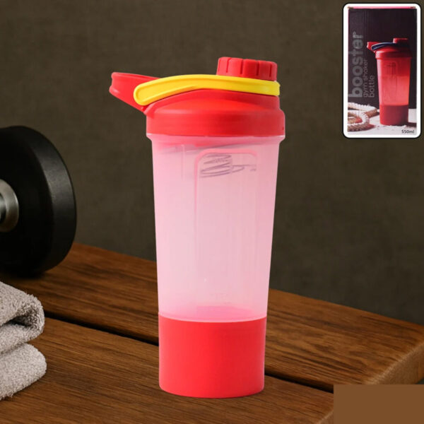 Gym Shaker Bottle 550ml – Leak-Proof with Mixing Ball
