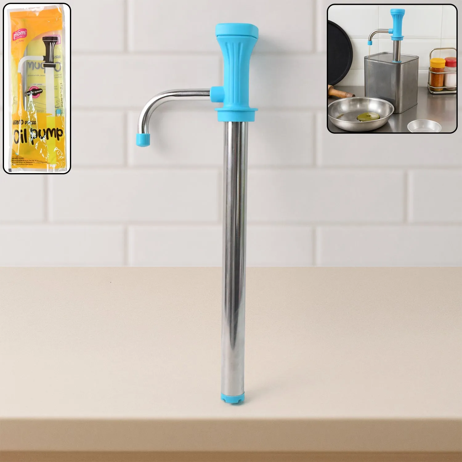 Premium Oil Pump Dispenser – Manual Stainless Steel Kitchen Tool - Buy Online at Alikart