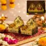 Premium Handcrafted Gold Meena Rajwadi Sinhasan for Ganesh Lakshmi Idol Decorative Pooja - Buy Online at Alikart