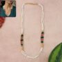 Premium Handmade White Beaded Mala Necklace – Traditional Design for Women - Buy Online at Alikart