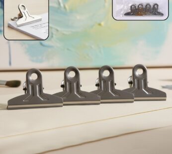 Heavy Duty Metal Paper Clamp Clips – Strong Grip & Durable 4 Pc Set