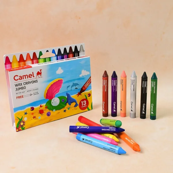 Wax Crayons Jumbo 13 Shades with Glitter – Safe, Vibrant Colours