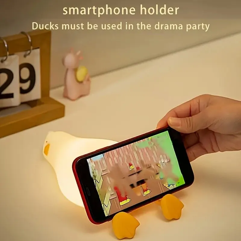 Lying Flat Duck Silicone Night Led Lamp with USB Connector - Detailed Feature View 3