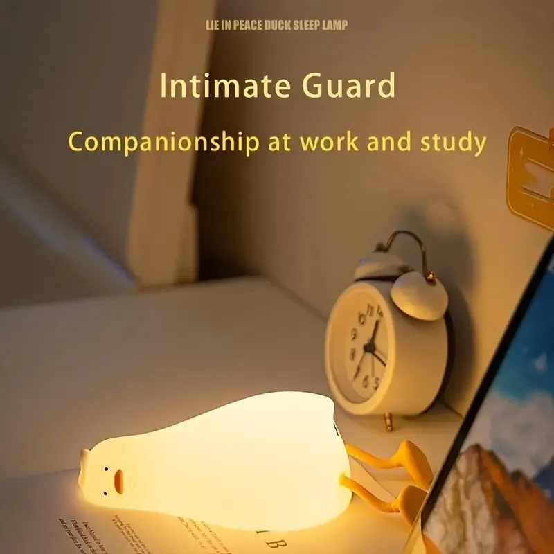 Lying Flat Duck Silicone Night Led Lamp with USB Connector - Detailed Feature View 4