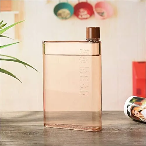 Premium 380ml Notebook Style Water Bottle – Slim Portable Flat Bottle (Random Color-Pack of 1) - Buy Online at Alikart