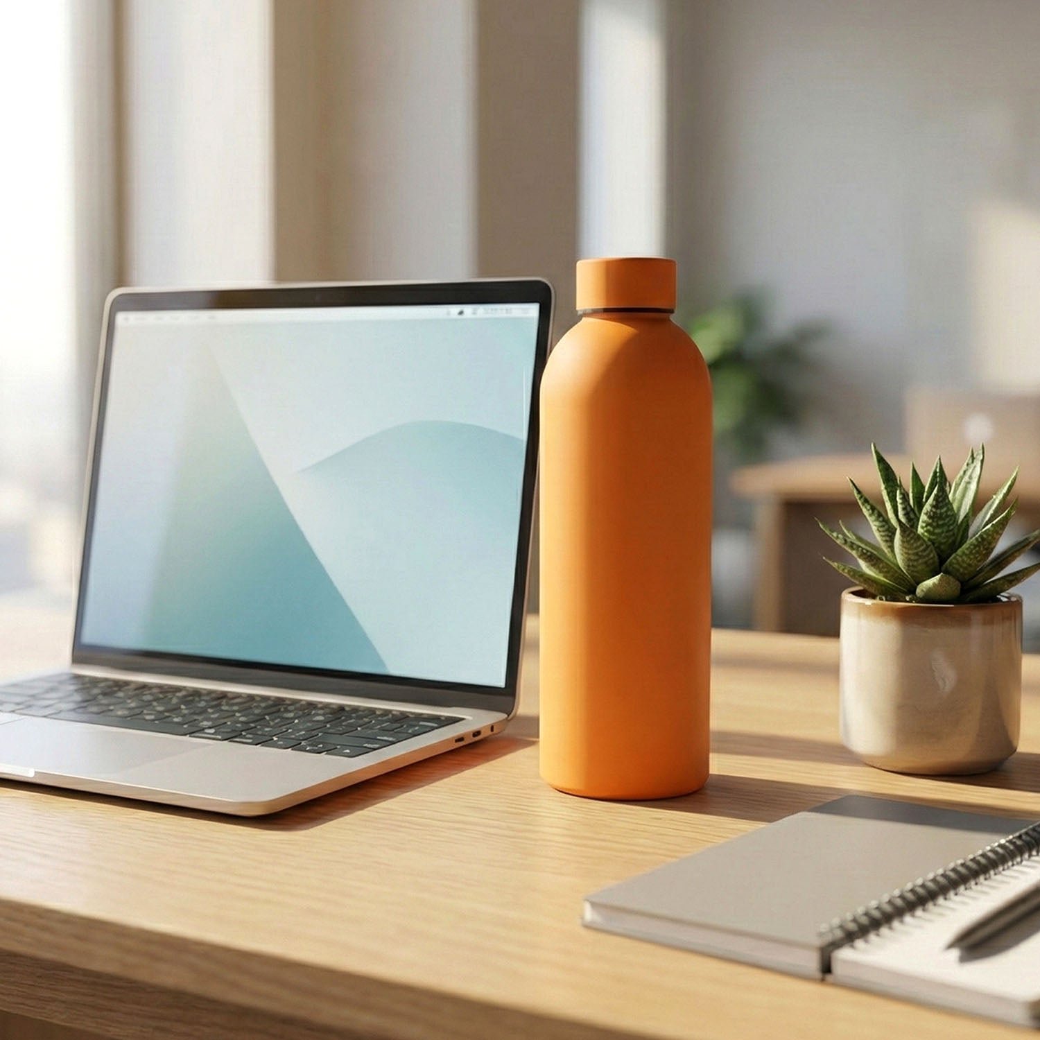 Insulated Stainless Steel Water Bottle – 500ml Orange - Detailed Feature View 2
