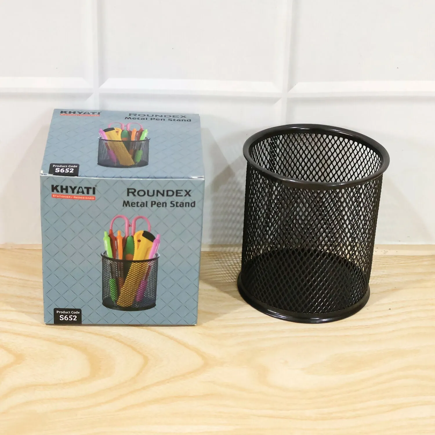 Roundex Metal Pen Stand Black Mesh Desk Organizer For Office And Study Table - Detailed Feature View 5