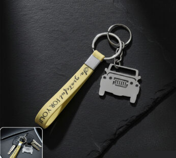 Jeep-Shaped Metal Car Keychain – Stylish Dual-Keyring Set