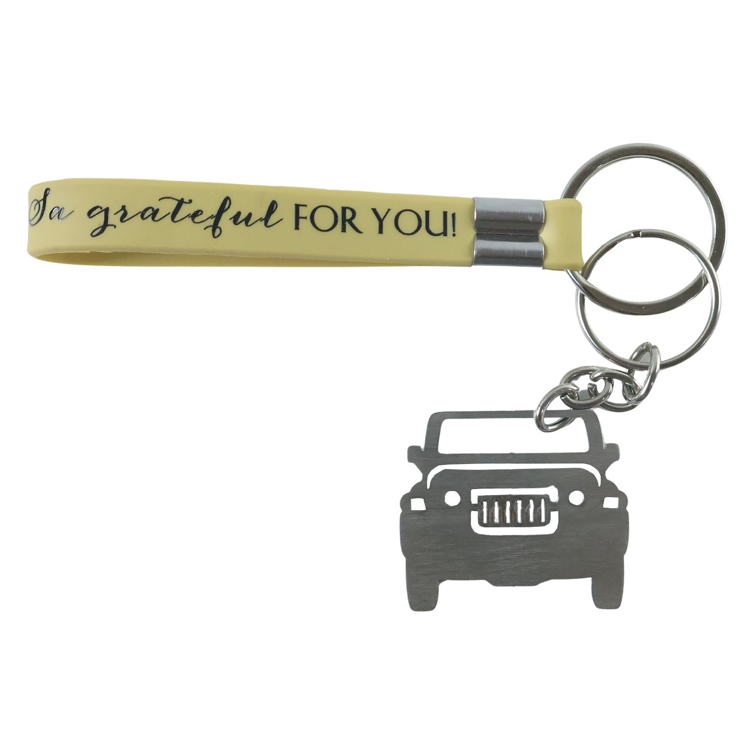 Jeep-Shaped Metal Car Keychain – Stylish Dual-Keyring Set - Detailed Feature View 4