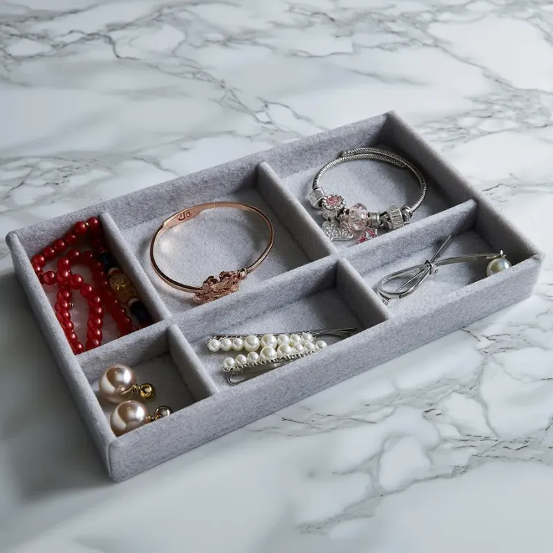 Premium Velvet Jewelry Plate Display Tray – Elegant Organizer for Rings, Earrings, Bracelets & Accessories - Buy Online at Alikart