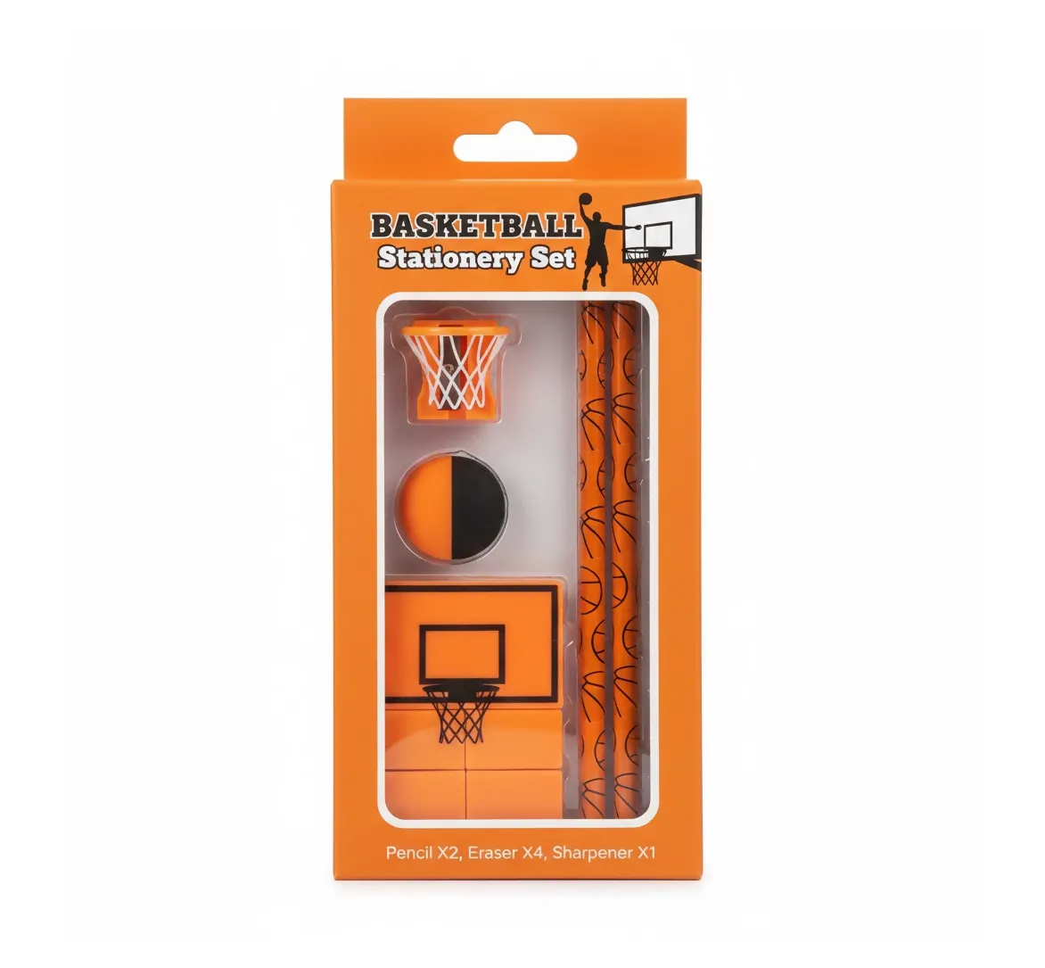 Football & Basketball Stationery Kit Pencil, Sharpener & Eraser (Birthday Gift) - Detailed Feature View 6