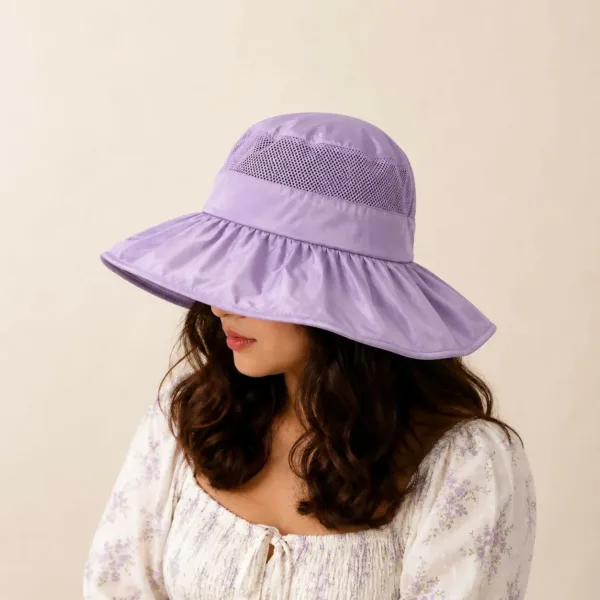 Women’s Wide Brim Sun Visor Hat, Foldable & Breathable for Summer