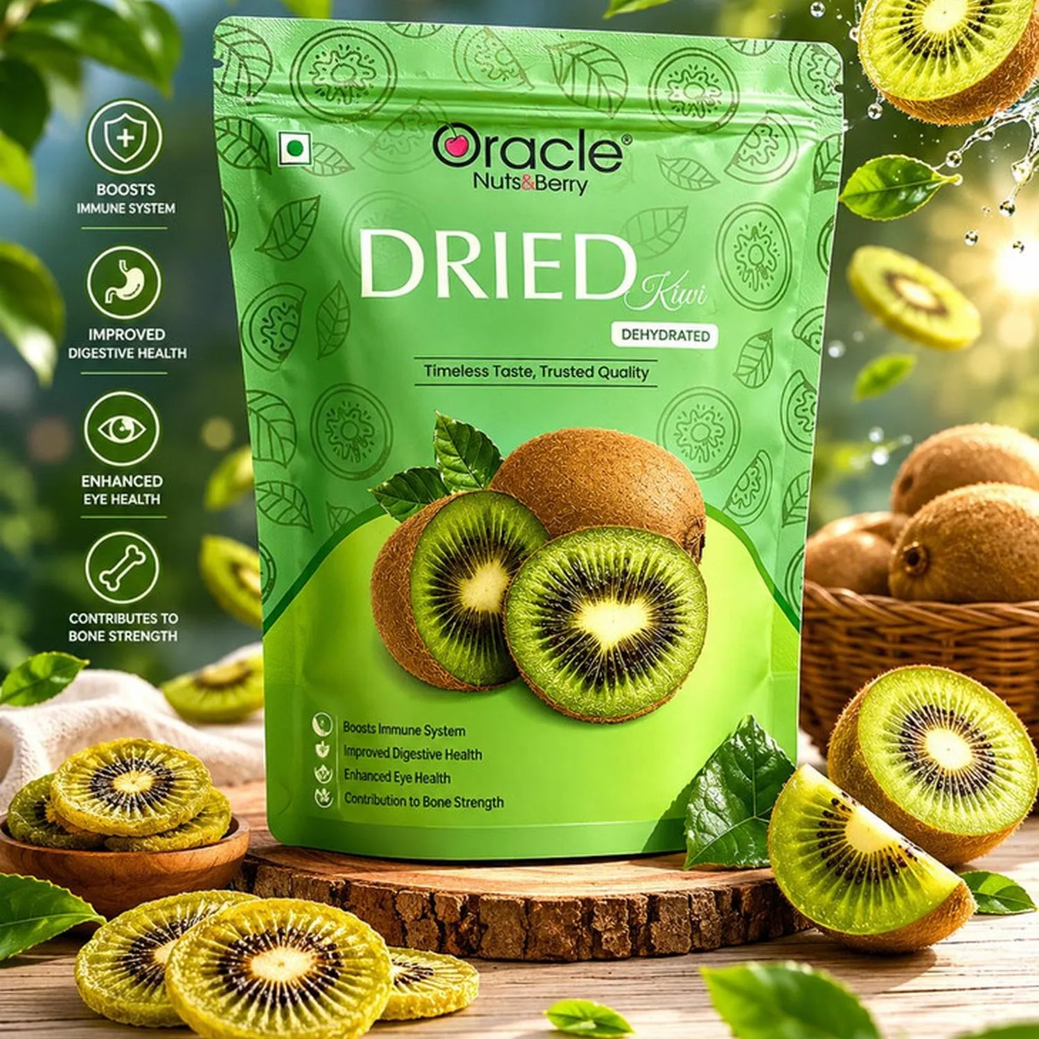 Dried Kiwi Slices – Tangy & Healthy Dehydrated Fruit Snack - Detailed Feature View 1