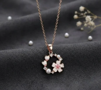 Rose Gold Plated Pastel Blossom Wreath Imitation Pendant Chain