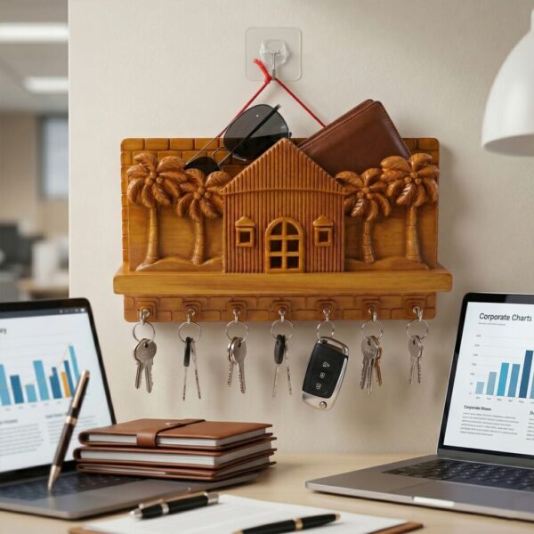 Jungle Palm Tree Key Holder – Stylish & Space-Saving Organizer