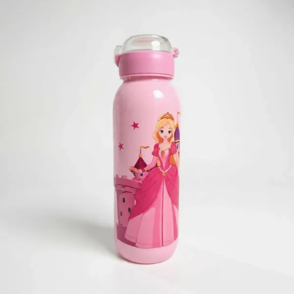 Kids Plastic Water Bottle with Straw & Flip Lid, 750ml, Pink