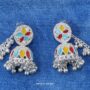 Premium Kanchain Jhumka Earrings – Colorful Oxidized Silver Design - Buy Online at Alikart