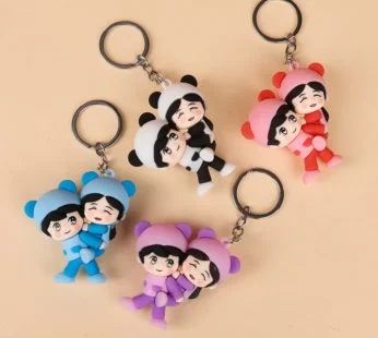 Cartoon Couple Keychain – Cute Romantic Key Ring & Bag Charm (Random color-Pack of 1 Pc)