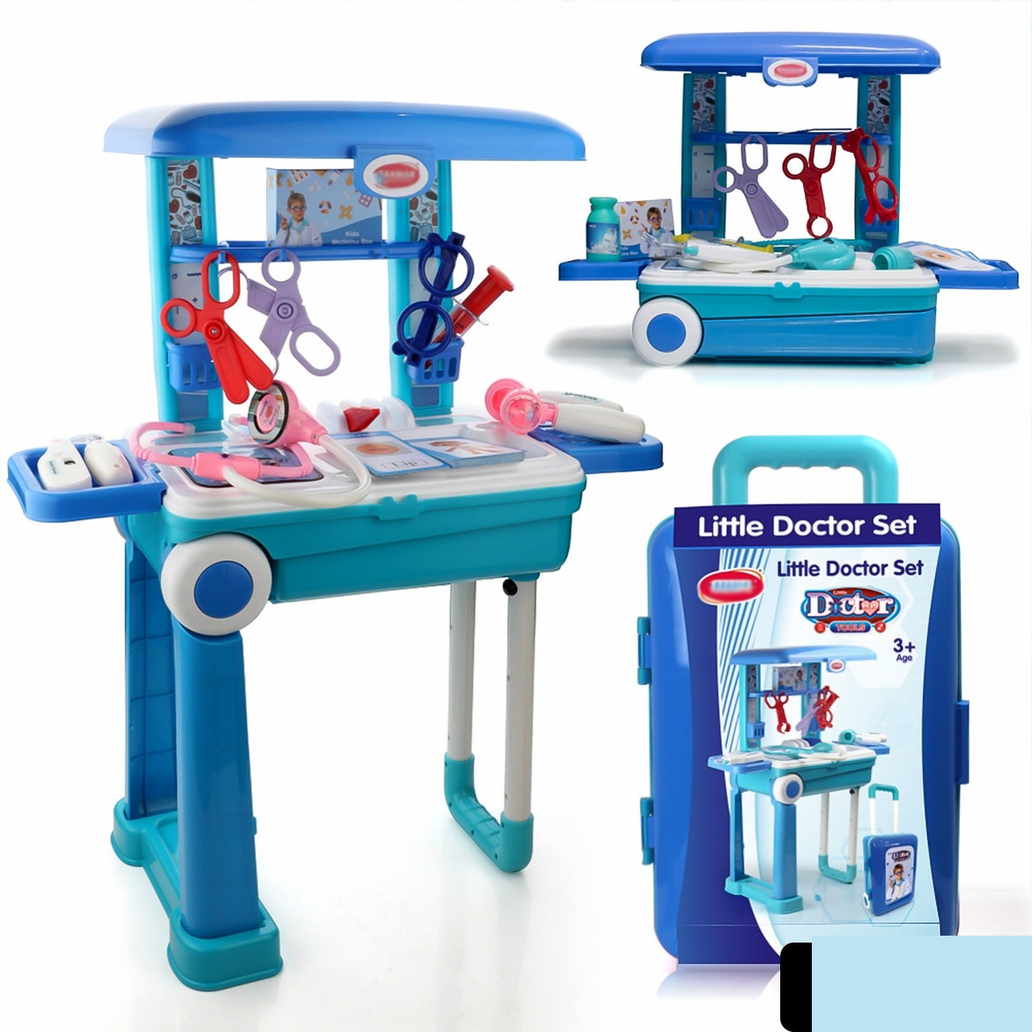 Kids Doctor Set with Trolley & LED Light Instruments | Aditi - Detailed Feature View 1