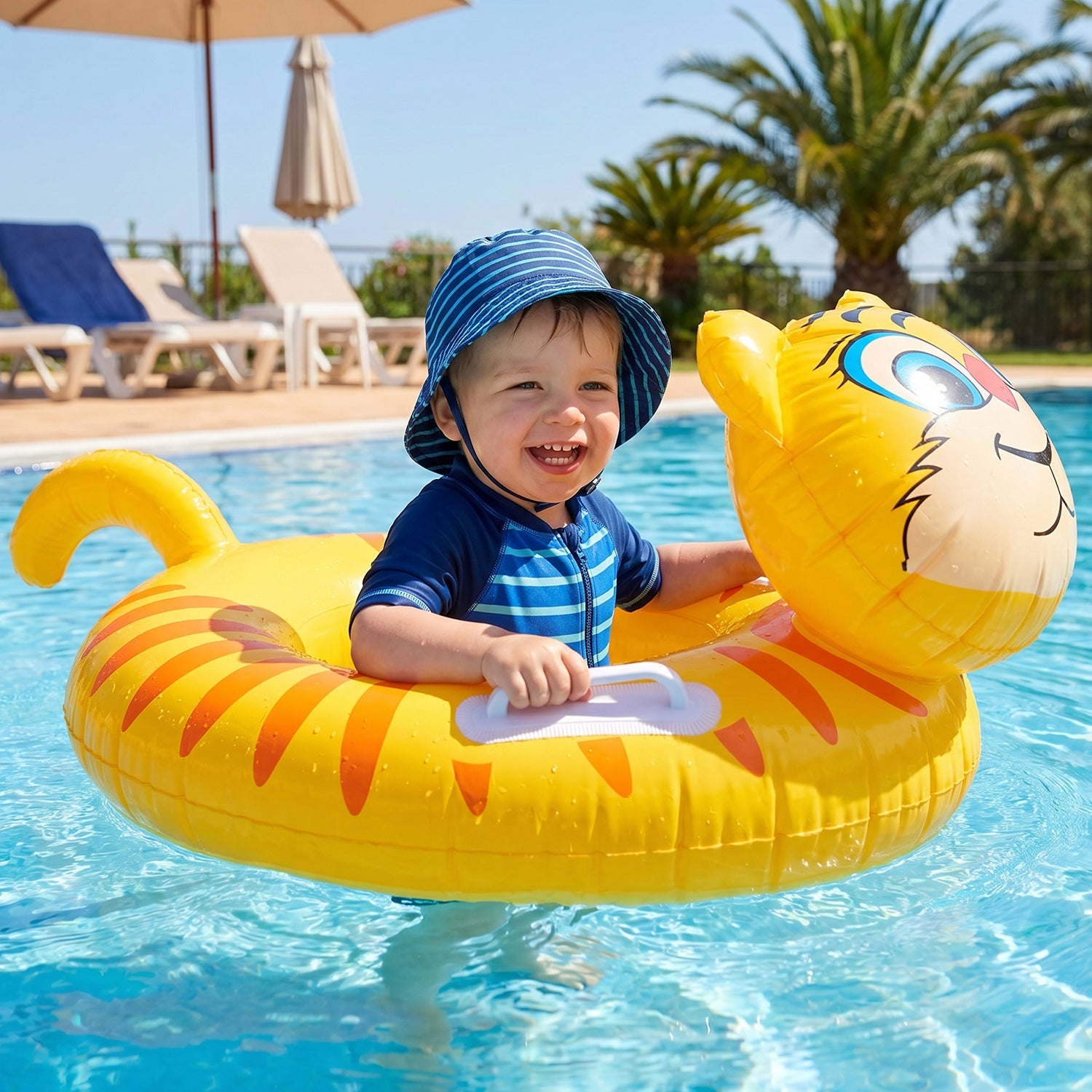 Kids Inflatable Tiger Swim Ring – Safe Water Play Float for Kids - Detailed Feature View 3