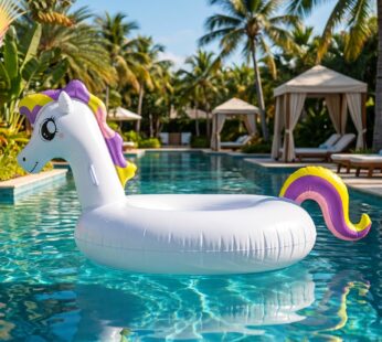 Kids Inflatable Unicorn Swim Ring – Durable Pool Float with Handles