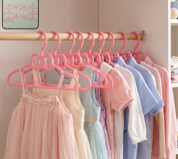 Kids Plastic Clothes Hangers Set, Cute Baby Wardrobe Hangers (10 Pcs Set)