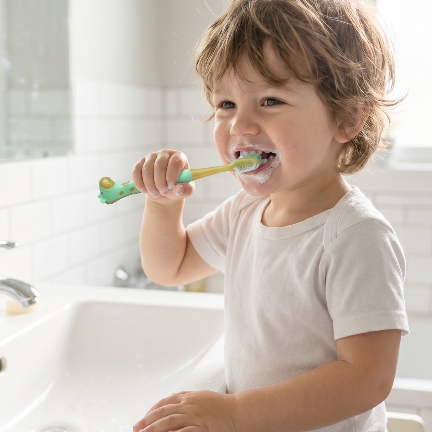 Kids Toothbrush Set with Animal Whistle Toy – Fun Oral Care - Detailed Feature View 2