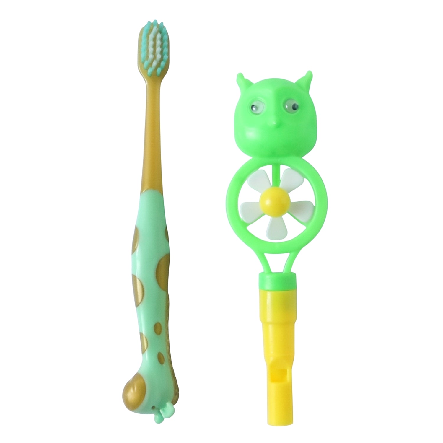 Kids Toothbrush Set with Animal Whistle Toy – Fun Oral Care - Detailed Feature View 3
