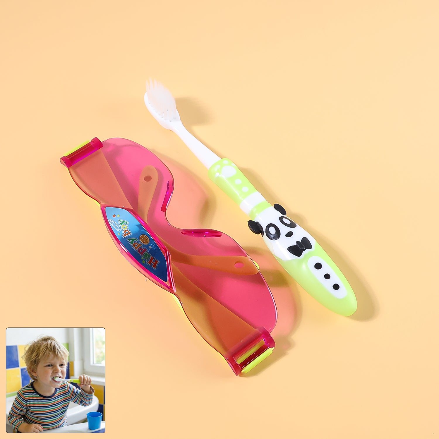 Premium Kids Toothbrush with Fun Panda Design & Sunglasses Toy Set - Buy Online at Alikart