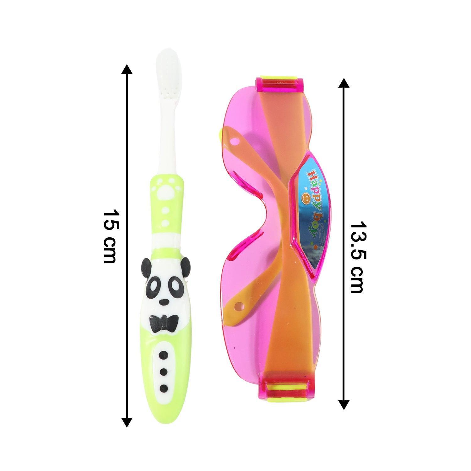 Kids Toothbrush with Fun Panda Design & Sunglasses Toy Set - Detailed Feature View 3