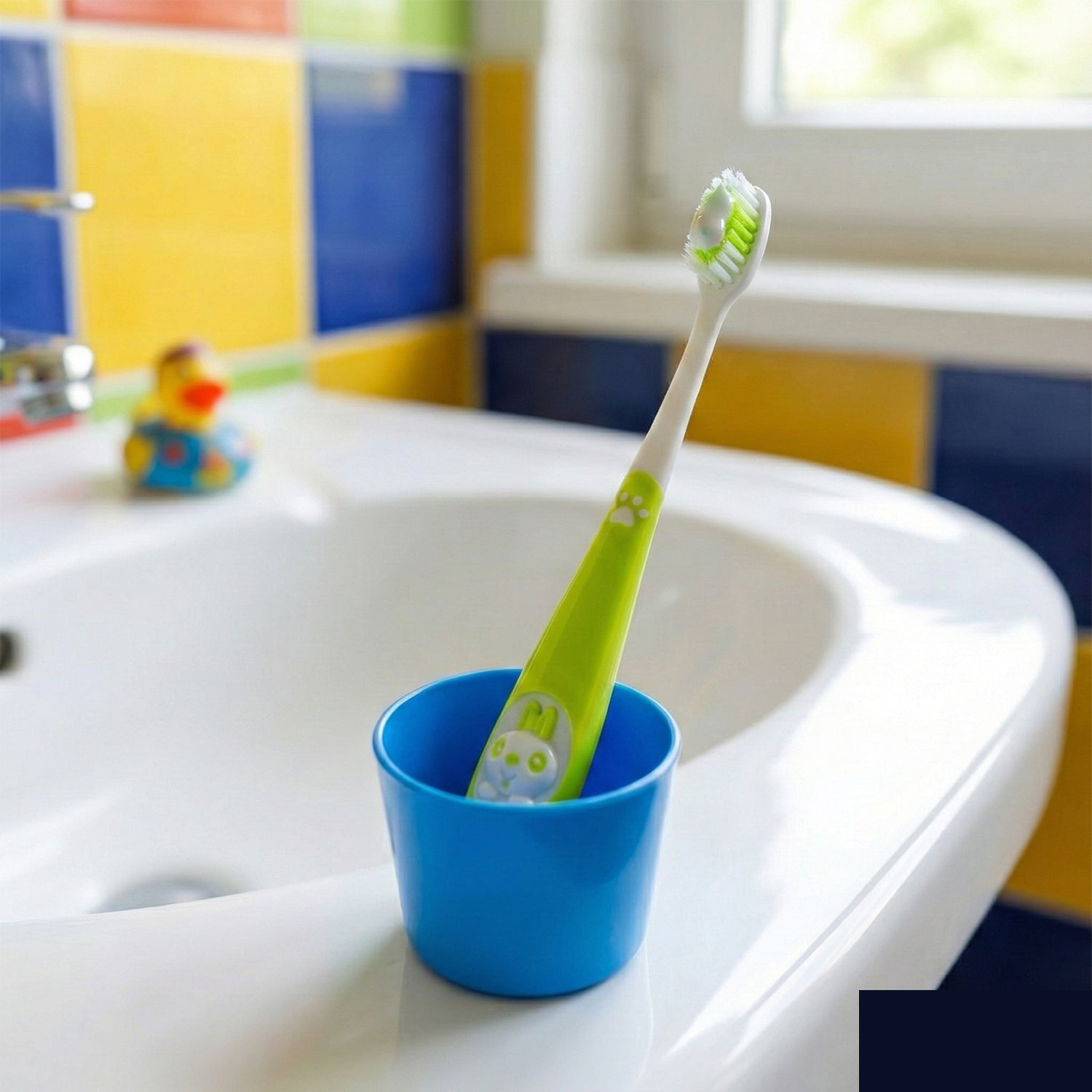 Kids Toothbrush with Fun Panda Design & Sunglasses Toy Set - Detailed Feature View 5