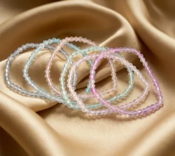 Pastel Multicolor Crystal Beaded Stretch Bracelet Set for Women Stackable Jewelry