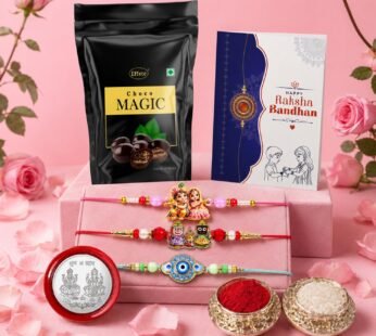 Krishna Radha Rakhi Combo – Raksha Bandhan Gift Set