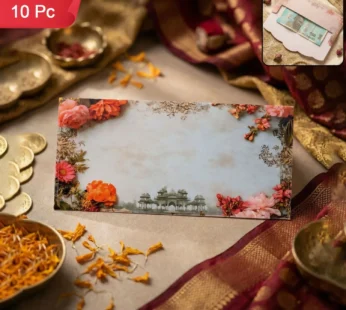 Shagun Envelope A4 – Floral Palace Scalloped Flap (Pack of 10)